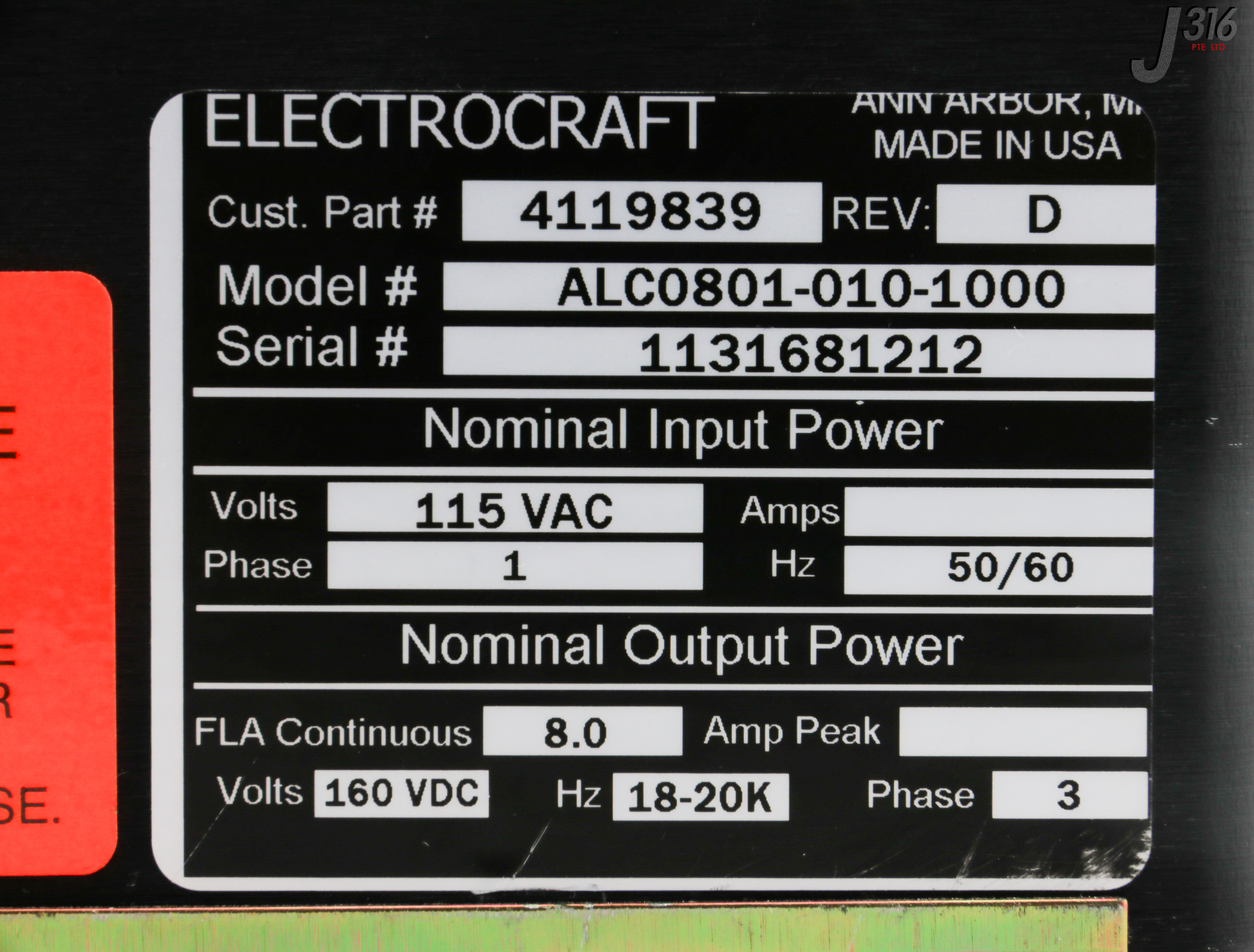 33201 ELECTROCRAFT AUTOMOTION MOTOR CONTROL, 4119839 ALC0801-010
